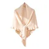 Chal de cachemira, prenda exterior para mujer, chal triangular cálido, bufanda tejida, calentador de cuello, pieza de moda versátil, color liso, capa exterior