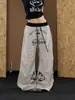 Pantalones Retro Americanos con Estampado de Letras y Rayas Plisados de Cimitarra para Hombres y Mujeres, Pantalones Casuales de Pierna Ancha Sueltos Versátiles de Verano con Cordón