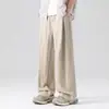 Pantalones casuales para hombre para comercio exterior, pantalones de seda helada, nuevo estilo de verano, corte ajustado, versátiles, modernos, corte recto, elásticos, pantalones finos de vestir