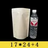 Bolsa de Papel de Empaque Marrón Auto-Soportante con Cierre Hermético Bolsa para Empaque de Té y Nueces Bolsa Sellada para Frutas Secas Bolsa de Papel de Empaque Marrón con Ventana