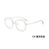Estilo Universitario Multilado Retro Aleación Marco Completo Lentes Transparentes Marco de Gafas Espejo de Bambú Galvanoplastia al Vacío Antioxidante Gafas Venta al por Mayor
