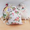 Bolsa de algodón al por mayor de fábrica con cordón, caricatura, multicolor, lino, fardo, bolsita para embalaje de regalo, lona, bolsa de arroz, LOGOTIPO