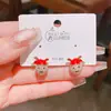 Brincos de Renas Abstractos de Alta Qualidade Personalizados com Esmalte Drip e Zircônia para Mulheres, Brincos Exquisitos e Versáteis com um Estilo Único