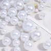 4-20mm Branco Puro ABS Imitação Pérola Furo Reto Pérola Redonda Contas Soltas Pulseira Pulseira DIY Espaçador de Contas Acessórios