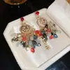 Pendientes de gota con incrustaciones de diamantes transfronterizos europeos y americanos, pendientes de lujo de alta gama, accesorios para orejas de moda de nicho, venta al por mayor desde fabricante de Yiwu
