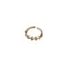 Anel Geométrico Leve de Luxo com Letra Love Incrustada de Diamante em Forma de Leque Feminino Exquisito Versátil Elegante Anel de Menina