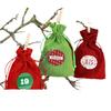 Set de Bolsas de Lino Nuevas de Navidad 2024 Calendario de Adviento Cuenta Regresiva Dulces Cordón Bolsillo para Regalo Cordón Venta al por Mayor