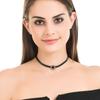 Collar gargantilla estilo coreano Collar de cadena para el cuello para mujer Cadena para la clavícula Celebridad de Internet Estrella de cinco puntas Zircón Cadena para el cuello Correa para el cuello Negro Sexy