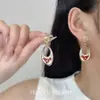 Brincos Vintage Flor Oca Sombra Estilo Hong Kong Retrô Brincos de Nicho 2026 TikTok Novos Brincos