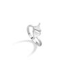Anel de Prata de Lei 925 em Forma de Laço Feminino Moda Joker Anel Geométrico de Zircônia Anel Triangular Leve de Luxo Ins