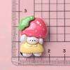 Accesorios de resina para manualidades con forma de conejito de fresa brillante de dibujos animados, joyería casera, horquilla, funda para teléfono, taza de agua, tocado, venta al por mayor