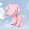 Pijama Infantil de Modal Novo Estilo Verão para Meninas Manga Curta para Meninos Fino Roupa de Casa Conjunto para Ar Condicionado para Crianças Maiores