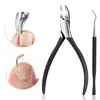 Pinzas para ranura de uña pinzas de pico de águila cortaúñas de acero inoxidable cortaúñas para uñas gruesas y duras herramientas de manicura con dispositivo para empujar la uña
