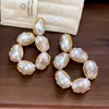 Pendientes de plata con baño de oro real, aguja cuadrada, borla de perla y circonita, pendientes de lujo ligero de alta gama, fabricante de pendientes vintage