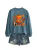 Amazon eBay Estación Independiente Moda Casual Versátil Persona Calabaza Hoja de Arce Hongo Café Otoño Invierno Sudadera con Capucha para Mujer