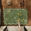 Alfombrilla de Baño Floral Retro Absorbente Secado Rápido Alfombrilla Absorbente Resistente al Desgaste Fácil de Limpiar Antideslizante para Baño