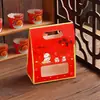 Caja de Regalo Portátil para Apertura de Ventana de Año Nuevo 2025 Toffee Rojo Fruta Turrón Crujiente de Copos de Nieve Bolsa de Empaque Seco