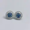 Pendientes de Diseño de Alta Gama de Plata S925 Chapados en Platino con Incrustación de Zafiro Natural, Estilo Nicho