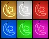 Luces LED Flexibles para Exteriores, Forma de Estrella y Luna, Estrella de Cinco Puntas Luces para Árboles de Vacaciones en Exteriores, Iluminación de Calle para Zonas Escénicas