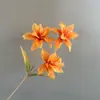 3 Flores de Lirio Artificiales Pequeñas, Lirios Perfumados, Flores Artificiales, Arreglos Florales para Decoración de Bodas, Arreglos de Escena con Flores Artificiales