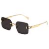 Nuevos Lentes de Sol Retro sin Marco con Corte al Borde Ins Lentes de Sol de Moda de Metal de Montura Grande Combinables para Exteriores con Protección UV
