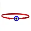 Pulseira Trançada Olho de Diabo Europeia e Americana Olho Turco Azul Corda Preta e Vermelha Pulseira de Casal Joia Simples