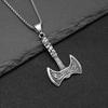Hacha Vikinga Escandinava Europea y Americana de Doble Cara Colgante de Acero de Titanio Moda Hip-Hop Europea y Americana para Hombre Collar con Colgante de Acero Inoxidable Joyería