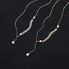 Collar de perlas de trigo para mujer estilo frío ins diseño de nicho sentido de diseño de moda cadena de clavícula con temperamento de celebridad de internet lujo ligero
