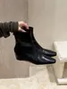 []2026 Otoño/Invierno Nuevas Botines Cuadrados con Tacón Oculto Estilo Europeo y Americano Botines de Cuña para Mujer Botas de Moda