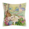 Las Fundas de Almohada con Patrón de Zanahoria, Conejo y Huevo de Pascua Más Vendidas de Temu para Dormitorio Sofá Decoración Festiva