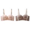 Ropa interior sin costuras de soporte suave para mujer, pecho pequeño push-up llamativo, pecho grande antisagging, copa completa redonda