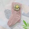 Meia-calça infantil Primavera e outono novas leggings do bebê agulha dupla listrado flor macacão das meninas leggings bebê