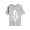 Camiseta de manga corta para mujer de comercio exterior Halloween europeo y americano calavera creativa amor miserable cuello redondo