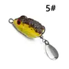 Mini Isca para Arremesso de Longa Distância, Isca Sapo Tailandês de 2,5cm/3g para Brigar com Traíras, Isca Macia com Anzóis Duplos e Ruído