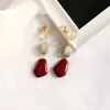 Brinco de Pressão Acrílico Irregular Cor Contrastante Estilo Japonês e Coreano Geométrico Simples Elegante Alto Padrão para Orelhas Furadas Brincos Femininos