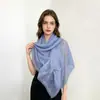 Bufanda de encaje con lazo de color liso, estilo fino para primavera y otoño, bufanda de seda extralarga, chal protector solar, pañuelo versátil