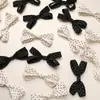 Tela Exquisita y Linda de Puntos Blancos y Negros con Lazo Grande para Accesorios de Cabello Hechos a Mano, Zapatos, Bolsos, Accesorios de Ropa, Accesorios