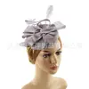 Chapéu de Pena Retrô para Banquetes e Festas, Elegante Estilo Francês para o Kentucky Derby, Acessório de Cabelo em Renda Falsa de Linho