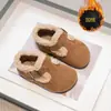 Zapatos tipo mocasín de forro polar para niños y niñas, nueva versión coreana otoño e invierno 2025, Birkenstocks de corte bajo con talón cerrado para niños