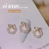 Explosiones de influencers corona navideña joyería para uñas perla circón diamante tridimensional anillo de lujo ligero decoración de uñas al por mayor