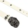 Cinturón de Cuero Estilo Americano Chrome Hearts New Ch Classic Cross Inspirado en Celebridades, Cinturón Personalizado, Cinturón de Cuero Punk Occidental