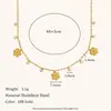 Cadena de Colección Transfronteriza Europea y Americana Cadena de Clip Geométrica Cadena de Cuentas Collar de Flores Acero Inoxidable Chapado en Oro de 18K Colgante de Lujo Ligero Francés