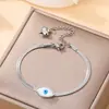 Pulsera de Acero de Titanio con Diseño de Trébol de Cuatro Hojas y Cruz, Moda Coreana, Simple, de Lujo, para Mujer, Incrustada con Diamantes, Joyería Transfronteriza que No se Desvanece