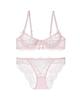Novo Conjunto de Sutiã e Calcinha Sexy Europeu e Americano Ultra-Fino de Renda Transparente Mostrando Seios Grandes Tamanho Pequeno Grande Feminino Verão