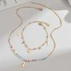 Europeu e americano ing luz luxo estilo 14k ouro gato osso oco caracol pingente colar pulseira conjunto aço inoxidável jóias