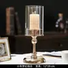 Portavelas Nórdico Portavelas Adorno Luz de Lujo Cubierta de Vidrio Accesorios para Cena a la Luz de Velas Decoración de Mesa Romántica Retro Hogar