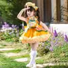 Vestido Lolita Floral para Niñas 2026 Nuevo Atuendo de Primavera, Otoño e Invierno para Cumpleaños Vestido de Hamburguesa Vestido de Princesa para Niñas de Verano