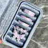 Anel Aberto Esmaltado Rosa-Púrpura Pastel Doce e Elegante Estilo Francês para Mulheres, Anel Popular Fosco de Nicho Flor de Íris Borboleta