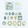 Paquete de Pegatinas Momo Transfronterizo, Serie de Flores al Óleo, Tema de Pintura al Óleo con Pan de Oro, Pegatinas Decorativas Hechas a Mano para Manualidades DIY, 15 Hojas, 6 Diseños