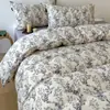 2026 Nuevo Juego de Ropa de Cama de Lino de Cuatro Piezas Sábanas de Algodón Puro Funda de Edredón Espesa Cepillada Juego de Tres Piezas de Algodón y Lino para Dormitorio